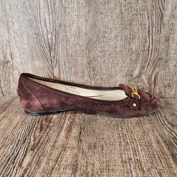 Talbots Women's Size 8.5 AA Dark Brown Suede Leather Horsebit Loafers Shoes - Picture 5 of 12